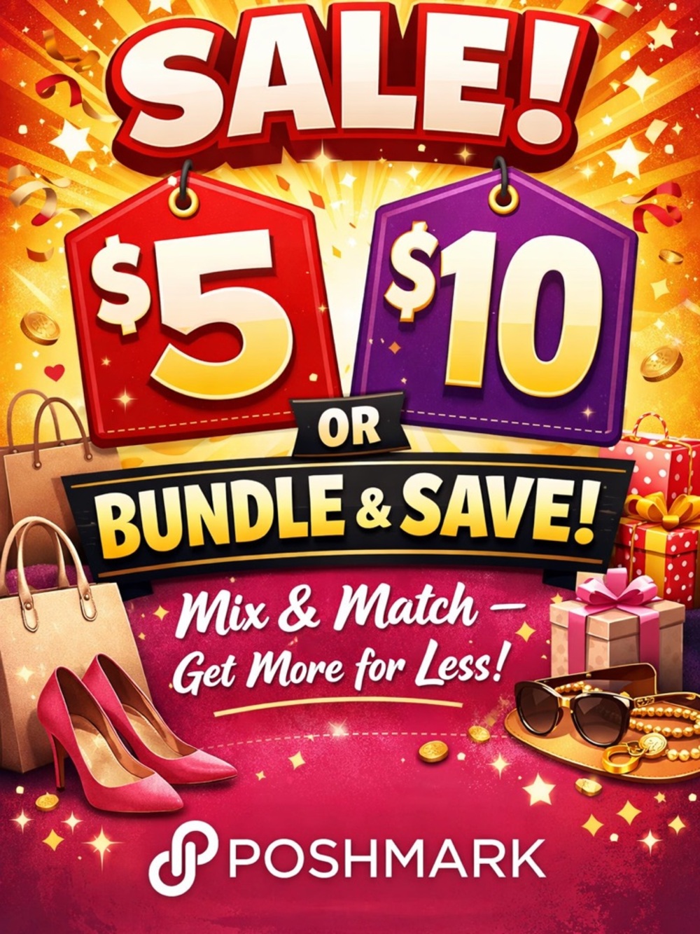 Red and Purple Sale Bundle Poster